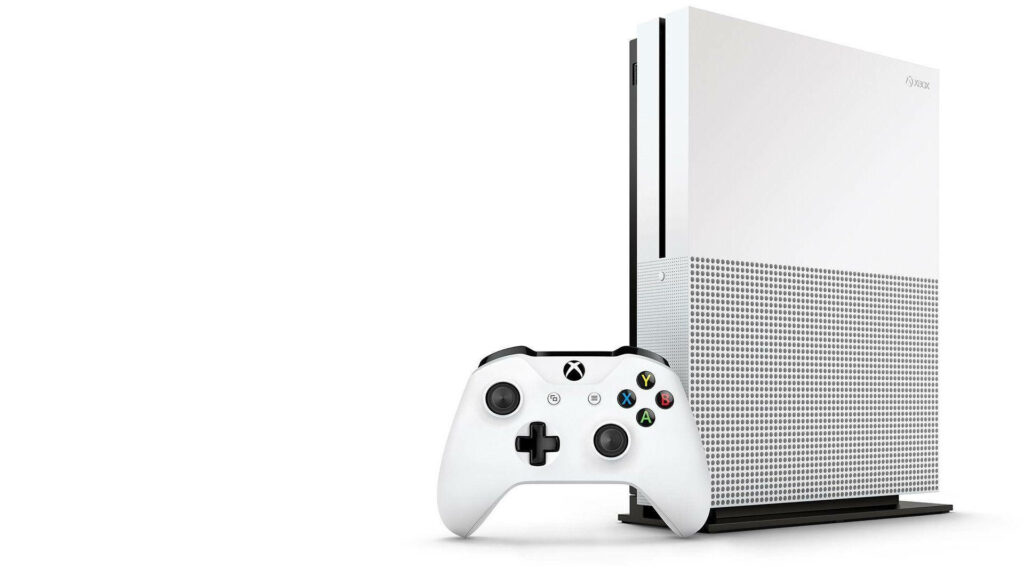 Pure White Perfection: Xbox One X Controller and Console Wallpaper