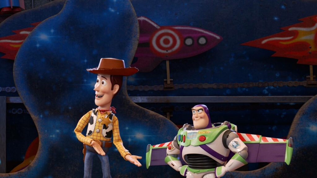 Toy Story Duo Deliberates: Woody and Buzz Lightyear Talking Wallpaper